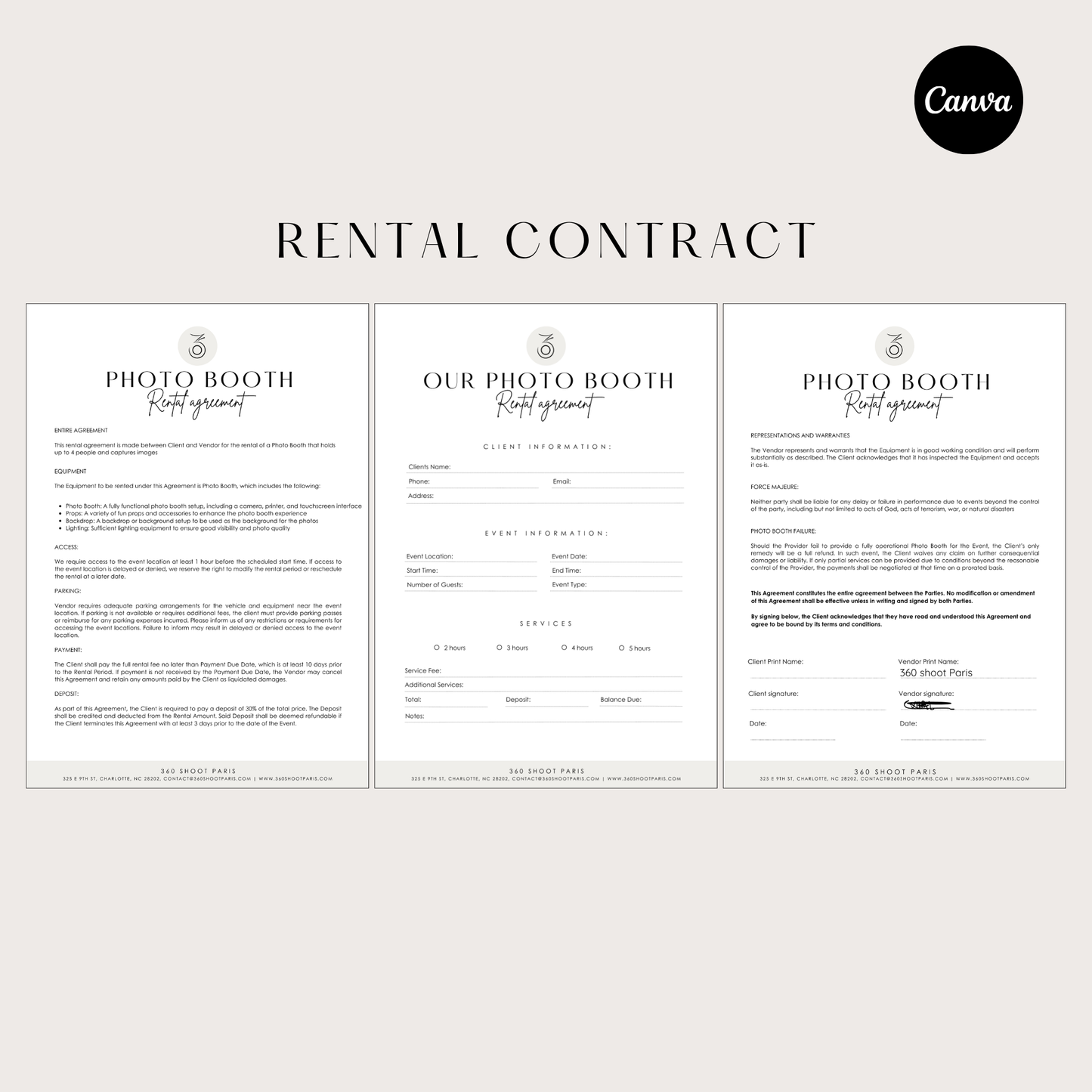 Contract Photobooth Event